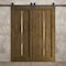 Sartodoors Modern Double Barn Door 72 x 84 inches, Ego 5014 Marble Oak, 13FT Rail Track Set, Solid Panel Int EGO5014DB-DMR-7284 - alternate 3