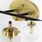 Jonathan Y Caleb 38" 5-Light Contemporary Transitional Iron/Glass LED Vanity Light, Brass Gold/Black JYL9555A - alternate 5