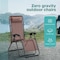 Serenelife Outdoor Zero Gravity Lounge Chair Set with Table SLZGHTBRM65 - alternate 3