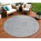 Homeroots 8' Silver And Beige Round Abstract Washable Indoor Outdoor Area Rug 616030 - alternate 1