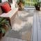World Rug Gallery Amalfi Contemporary Tropical Floral Indoor/Outdoor Runner Rug 2 ft 7 in x 12 ft Gray 8013GRAY27X12 - alternate 1