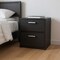 Homeroots 19" Black Wood Two Drawer Nightstand 543687 - alternate 1