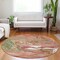 Homeroots 8' Coral Green And Ivory Round Abstract Washable Indoor Outdoor Area Rug 602619 - alternate 4