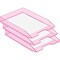 Acrimet Stackable Letter Tray Front Load Letter Size Document Organizer Plastic Clear Pink 1 Unit 211.8 - alternate 6