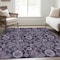 Homeroots 3' X 5' Eggplant Purple And Lavender Damask Washable Indoor Outdoor Area Rug 588160 - alternate 5