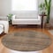 Homeroots 8' Orange Copper And Brown Round Striped Washable Indoor Outdoor Area Rug 588114 - alternate 4