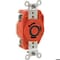 Leviton Locking Receptacle, L9-30R, 30 A, 600V AC, 2 Pole, Flush Mount, Screw Terminals, Orange 2650-IG - alternate 1