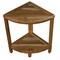 Homeroots 17" Brown Teak Corner Shower Bench With Shelf 376736 - alternate 4