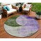 Homeroots 8' Lavender Purple And Green Round Geometric Washable Indoor Outdoor Area Rug 604919 - alternate 1