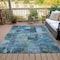 Homeroots 5' X 8' Teal Blue And Pale Aqua Abstract Washable Indoor Outdoor Area Rug 630790 - alternate 5