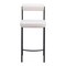 Homeroots Set of Two 26" Ivory and Black Faux Shearling and Steel Low Back Counter Height Bar Chairs, 2PK 555751 - alternate 4