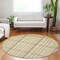 Homeroots 8' Gold Gray And Beige Round Plaid Washable Indoor Outdoor Area Rug 601478 - alternate 3