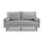 Homeroots 69" Gray Velvet Sofa And Toss Pillows With Dark Brown Legs 543707 - alternate 1