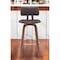 Homeroots 30" Brown And Wood Brown Faux Leather Swivel Low Back Bar Height Bar Chair 534437 - alternate 1