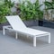 Leisuremod Marlin Patio Chaise Lounge Chair with White Aluminum Frame, White MLW-77W - alternate 5