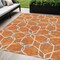 Homeroots 5' X 8' Orange And Ivory Geometric Washable Indoor Outdoor Area Rug 613026 - alternate 1