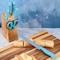Martha Stewart Everyday Keswick 7 Piece Stainless Steel Cutlery and Wood Block Set in Teal 141047.07 - alternate 5