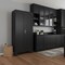 Homeroots 71in Black Stainless Steel Pantry Or Storage Closet With Arched Panel Doors 683398 - alternate 3
