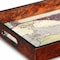 Homeroots World Map Vintage Burlwood Serving Tray 401789 - alternate 2