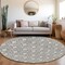 Homeroots 8' Gray And Light Gray Round Geometric Washable Indoor Outdoor Area Rug 596035 - alternate 4