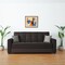 Homeroots 87" Black Microfiber Convertible Futon Sleeper Sofa And Toss Pillows With Storage 607093 - alternate 1
