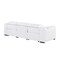 Homeroots 104" White Top Grain Leather Reclining Metal USB Sofa 720390 - alternate 9