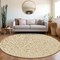 Homeroots 8' Gold And Beige Round Damask Washable Indoor Outdoor Area Rug 595147 - alternate 6