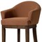 Homeroots 40" Brown Fabric and Solid Wood Bar Height Swivel Bar Chair 632505 - alternate 5