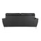 Homeroots 86" Black Leather Sofa With Silver Legs 329495 - alternate 5
