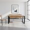 Homeroots 66" Natural and Black Solid Wood and Iron Frame Base Dining Table 640709 - alternate 5