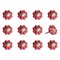 Homeroots Set of Twelve Red Pink And Green Floral Ceramic Drawer Pull Knobs, 12PK 321697 - alternate 5
