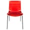 Leisuremod Astor Plastic Dining Chair with Black Steel Base Water Ripple Design in Transparent Red ACBL-20TR - alternate 5