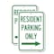 Signmission Reserved Parking Sign Resident Parking Only With Right, 12'' X 18'', Heavy Gauge Aluminum, 2PK A-1218-2PACK-23037 - alternate 1