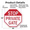 Signmission Stop Private Gate, 10 Inch X 10 Inch, Plastic Sign OC-P-10-131 - alternate 5