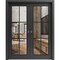 Sartodoors Sliding Double Pocket Door Clear Glass, Lucia 2366 Matte Black and Aluminum Strips, Kit Trims Rail LUCIA2366DP-BLK-84 x 96 (2* 42x96) - alternate 1