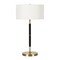 Homeroots 25" Black and Gold Metal Two Light Table Lamp With White Drum Shade 524307 - alternate 4