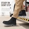 Handpoint Mens 6 in Soft Toe Work Boots-Black Crazy Horse Leather Slip-On Safety Boots, Slip Resistant, 12 80N04-EE-12 - alternate 6