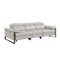 Homeroots 103" Light Gray Top Grain Leather Reclining Metal USB Sofa 720333 - alternate 5
