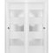 Sartodoors Sliding Closet Frosted Glass 3 Lites Bypass Doors 84 x 80 inches, Lucia 4070 White Silk, Sturdy Rai LUCIA4070DBD-WS-84 - alternate 1