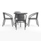 Flash Furniture Round Table Set, Aluminum, Glass, Metal, Plastic, Rattan, Clear TLH-087RD-037GY4-GG - alternate 10
