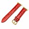 Elegani Ostrich-Embossed Leather Band Compatible with Apple Watch 49mm, Red, Rose Gold Buckle LAT3-RED-RGD-49 - alternate 1