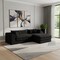 Homeroots 121" Black Corduroy Compression Foam Sofa 719553 - alternate 2