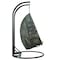Leisuremod Charcoal Wicker Hanging 2 person Egg Swing Chair with Taupe Cushions ESCCH-57TP - alternate 7