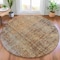 Homeroots 8' Brown And Ivory Round Abstract Washable Indoor Outdoor Area Rug 631085 - alternate 5