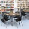 Regency Round Kee Adjustable Classroom Table W/ 4 Andy Stack Chairs, 48 in W, 48 in L, Noble Oak TB48RNDNOAPBK40BK - alternate 4