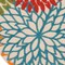Homeroots 4' Green Orange Red And Blue Round Floral Indoor Outdoor Area Rug 546643 - alternate 6