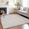 Homeroots 5' X 8' Ivory And Beige Striped Washable Indoor Outdoor Area Rug 583433 - alternate 6