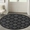 Homeroots 5' Charcoal And Black Round Trellis Indoor Outdoor Area Rug 545551 - alternate 7
