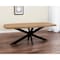 Homeroots 82" Natural And Black Solid Wood And Iron Pedestal Base Dining Table 563914 - alternate 1
