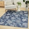 Homeroots 4' X 6' Navy Blue Sky Blue And Ivory Floral Indoor Outdoor Area Rug 552497 - alternate 4